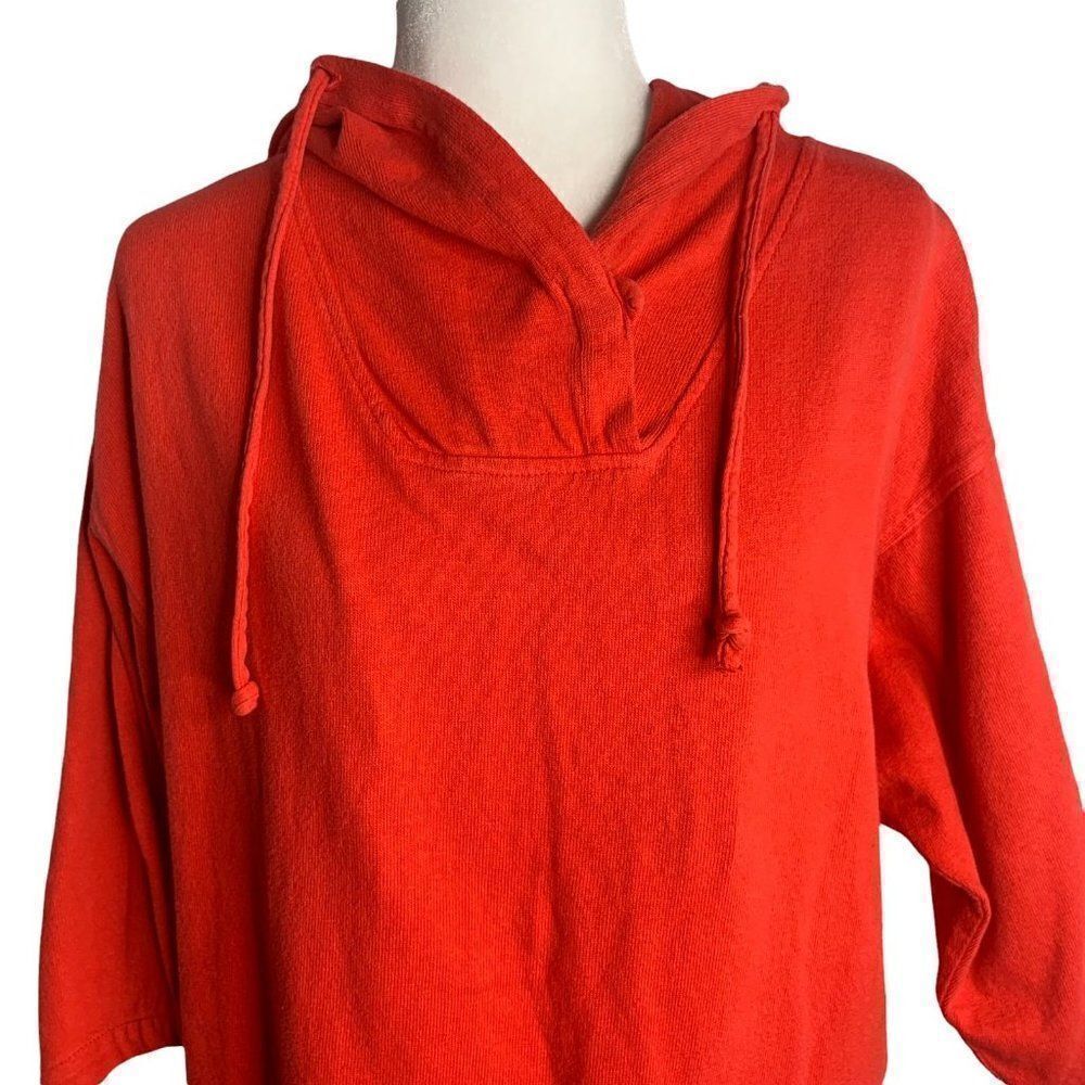 Vintage 80s Gap Hoodie Pullover Sweatshirt L Red Knit Pockets